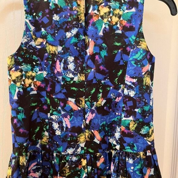 Milly Minis Jewel Print Drop Waist Party Dress Girls Blue Size 6 - Picture 9 of 10